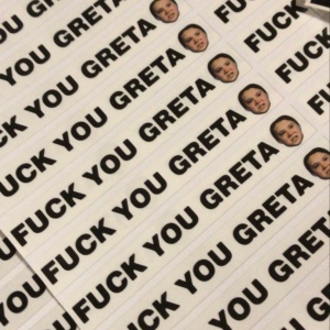 F**K YOU GRETA STICKERS 15CM